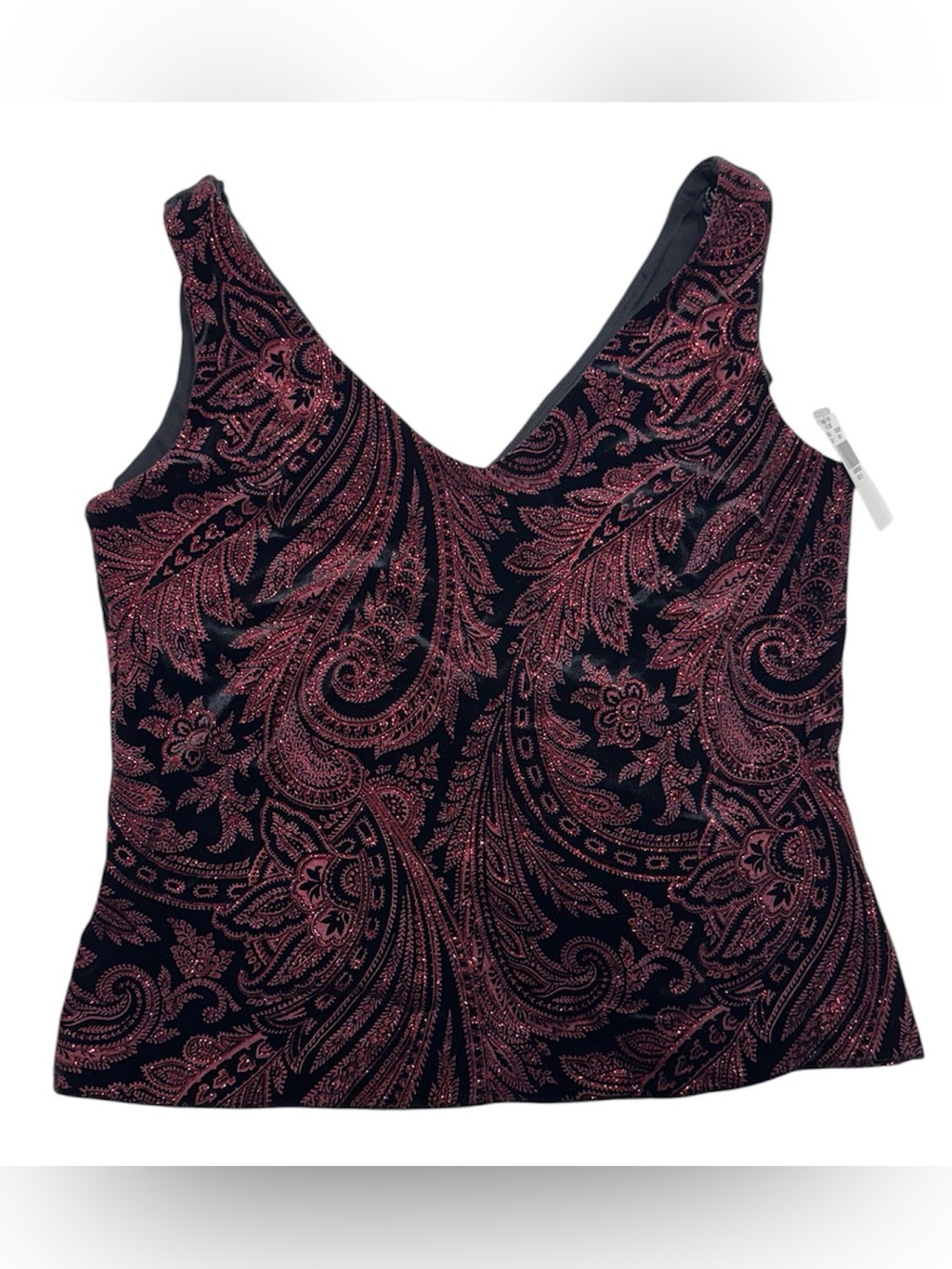 Xscape brand size medium tank top, NWT in perfect condition, red and black top
